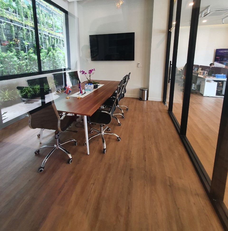 New Gerflor flooring installation for Chestertons Cambodia.